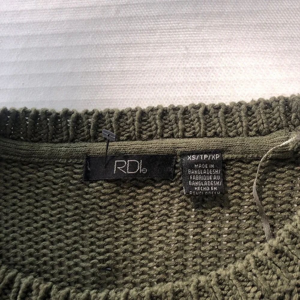 RDI Green Pullover Sweater Women's Sz XS A3402